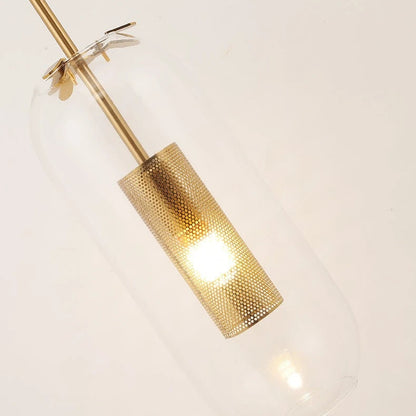Luxora Gold Finish Glass Cylinder Wall Sconce - Modern Honeycomb Lighting