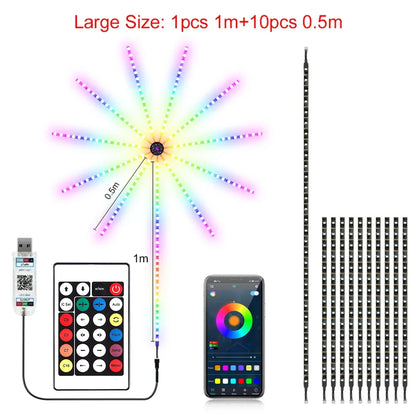 Royelux Firework LED Strip Lights - USB RGBIC Smart Sync Music Lamp