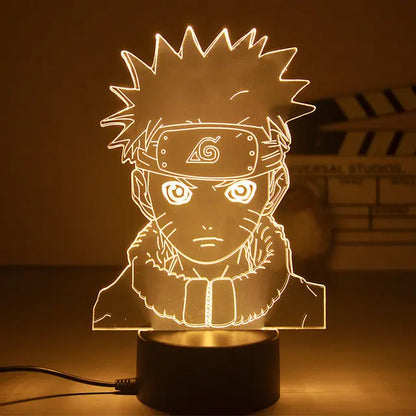 Naruto 3D LED Night Lamp - Anime Character Light with Kakashi, Sasuke, Sakura, and Naruto for Kids' Room Decor and Gifts - R