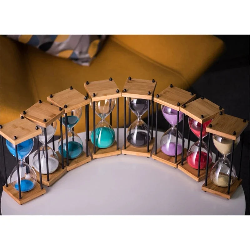 RoyaleGlow 60-Minute Sand Timer - Large Metal & Glass Hourglass for Desk Decor & Productivity