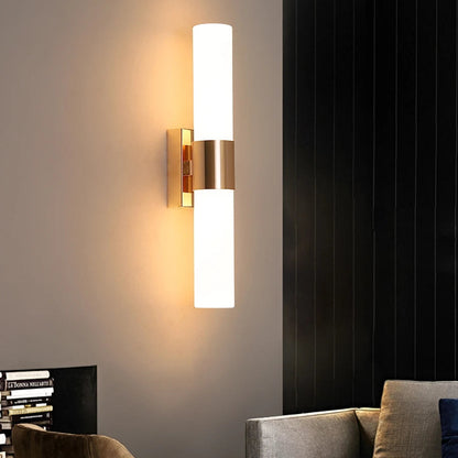 LuxRoyale Modern Stainless Steel Gold Pipe Led Wall Sconces
