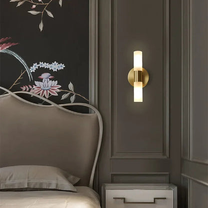LuxRoyale Modern Stainless Steel Gold Pipe Led Wall Sconces