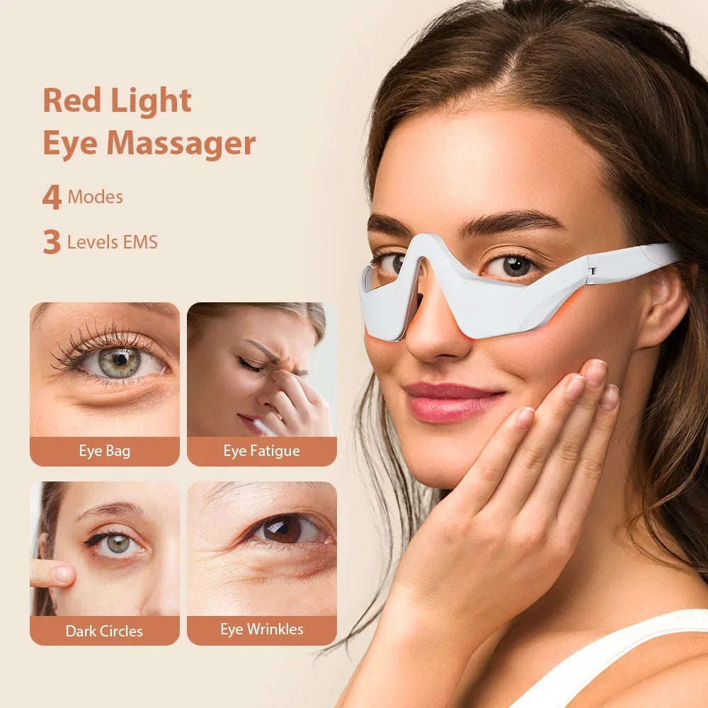 Luxora Anti-Aging Eye Massager with EMS for Dark Circles and Eye Fatigue Relief