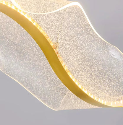 LuxRoyale Modern Wave LED Chandelier for Dining Room & Kitchen Island