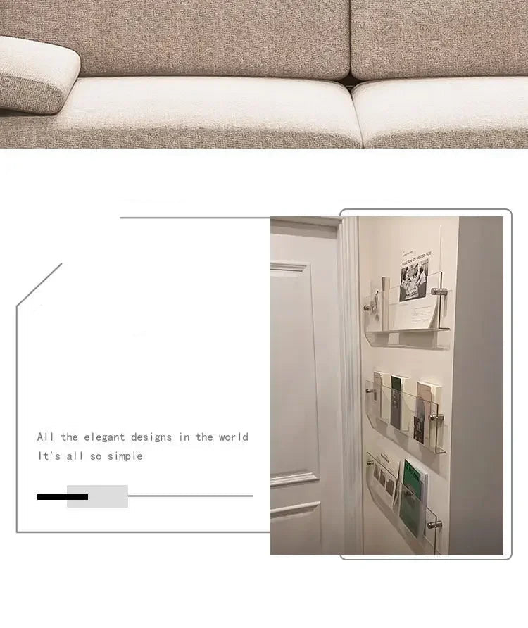 Luxora Floating Acrylic Wall Shelves- 2 Pack Modern Book Magazine Storage Rack