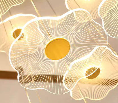 LuxRoyale Modern Cascading LED Chandelier for Staircase Entryway & High Ceilings