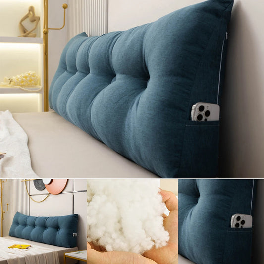 Royaleva Luxury Chic Wedge Pillow – Plush Backrest Cushion with Removable Cover & Side Pocket for Bed, Sofa & Dorm Comfort