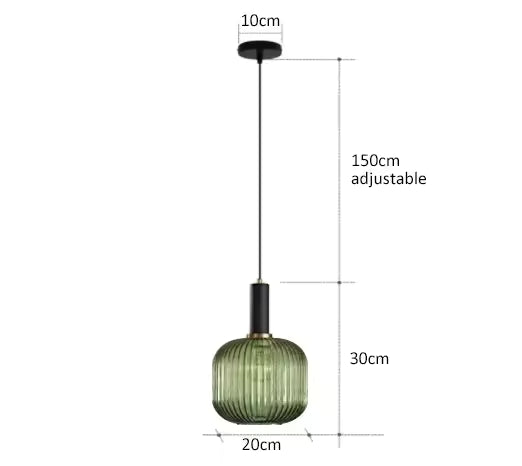 Luxora Nordic Glass Pendant Light, Brass Finish Warm Glow Hanging Lamp