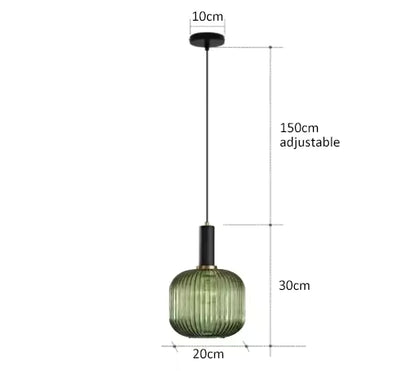 Luxora Nordic Glass Pendant Light, Brass Finish Warm Glow Hanging Lamp
