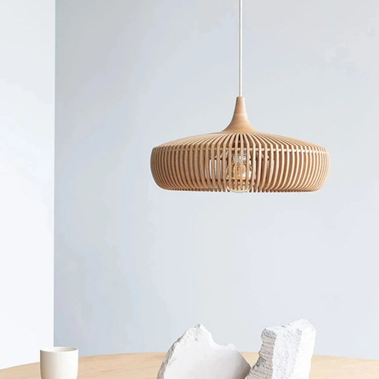 Lumora Japandi Wooden Pendant Light - Modern Minimalist Kitchen Island Lighting