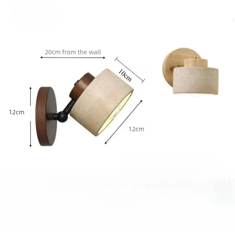 LuxRoyale Travertine Round LED Wall Lamp For Study And Hallway