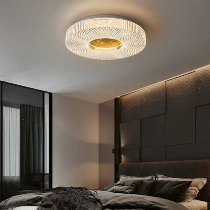 LuxRoyale Round Copper Ceiling Lamp with Opaque Acrylic Shade
