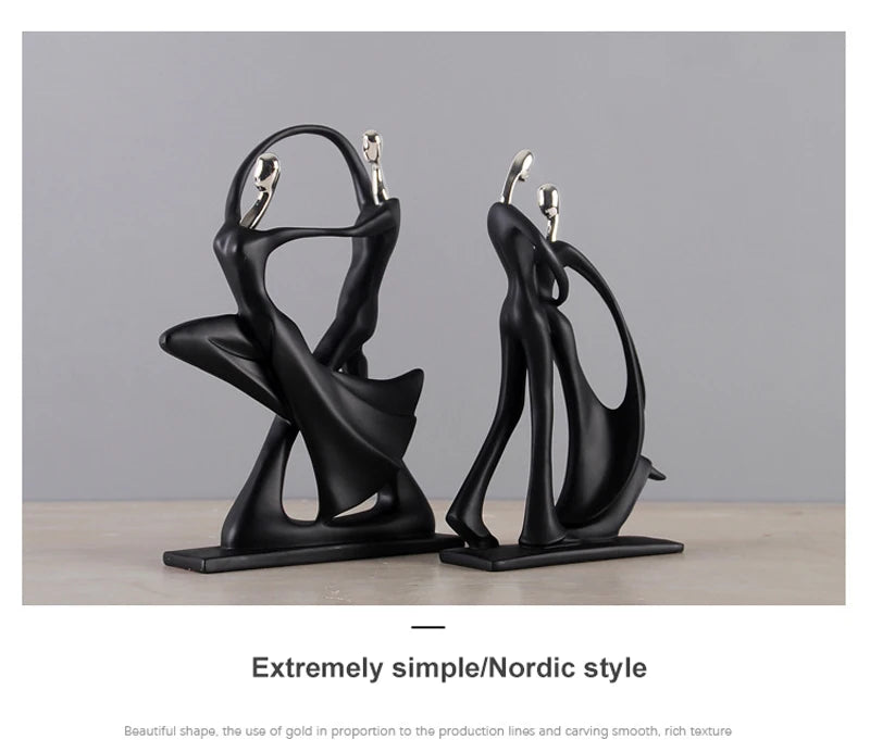 Elegant Nordic Art Dancing Couple Figurines – Resin Sculpture for Stylish Home & Office Decor