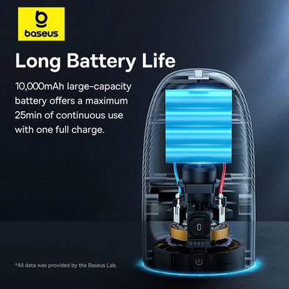 Wireless Car Vacuum Cleaner – Baseus AP02 with Roller Brush & LED Light