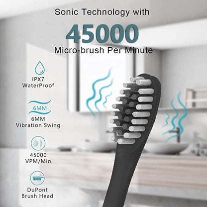 Luxora Rechargeable Ultrasonic Electric Toothbrush with 8 Heads