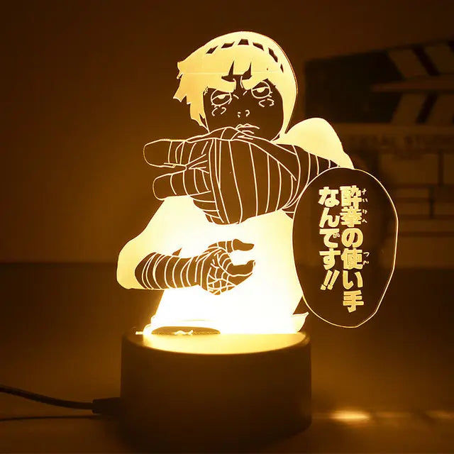 Naruto 3D LED Night Lamp - Anime Character Light with Kakashi, Sasuke, Sakura, and Naruto for Kids' Room Decor and Gifts - B