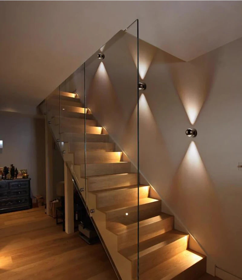 LuxRoyale Minimalist Polished Wall Light With Crystal Hourglass Core Dual Arcs