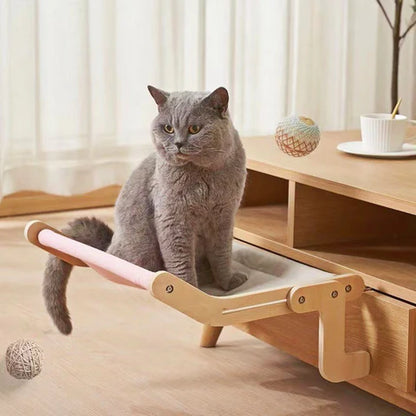 Royaleva Wooden Cat Hammock Bed - Stylish Elevated Lounger