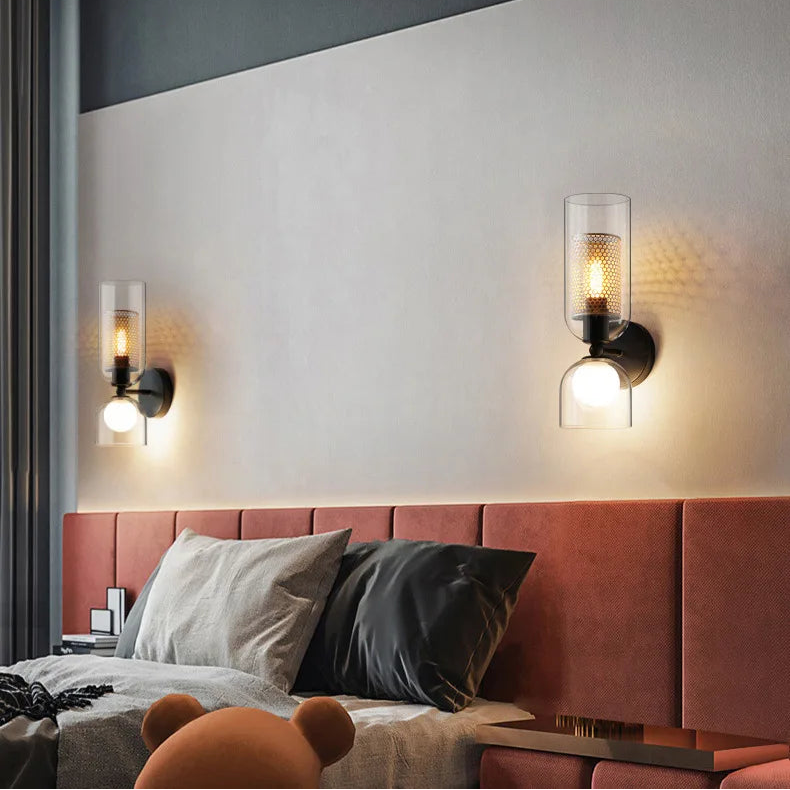 Luxora Nordic Double Glass Wall Lamp Minimalist Bedroom Bedside Light