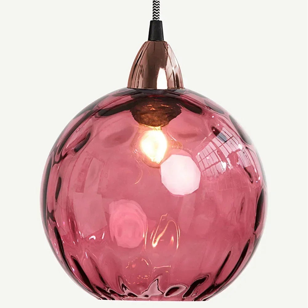 Luxora Colored Glass Ball Pendant Light, Modern Hanging Lamp for Living Room
