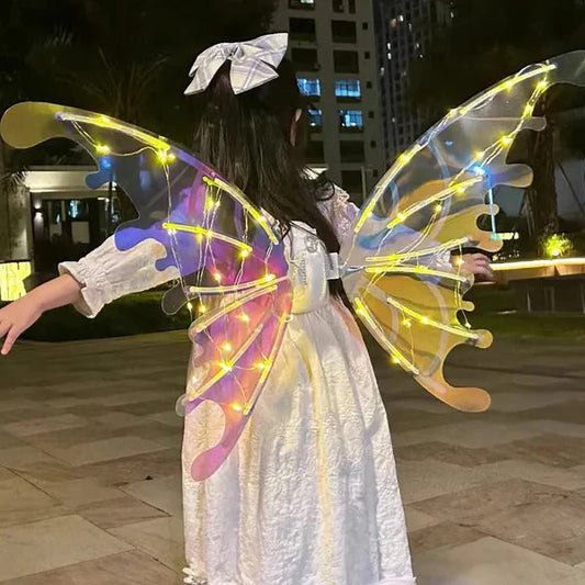 RoyaleGlow Electric Colorful Kids Adults LED Fairy Wings Costume