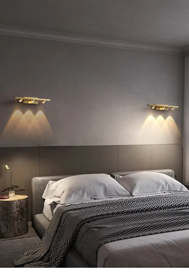 RoyaleGlow Modern Brass Linear Wall Lamp Minimalist LED Fixture
