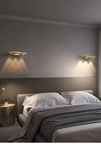 RoyaleGlow Modern Brass Linear Wall Lamp Minimalist LED Fixture