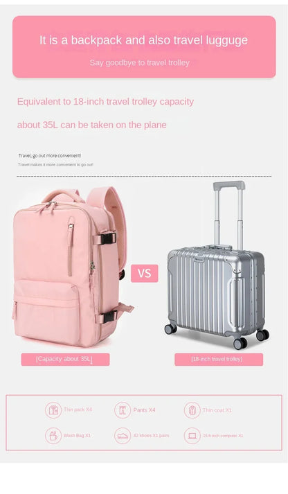 Royaleva Travel Carry On Backpack With Shoe Compartment