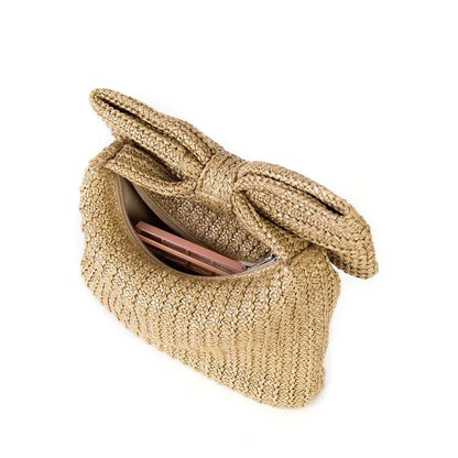 RoyaleGlow Artisan Bow Handle Bag for Chic Style