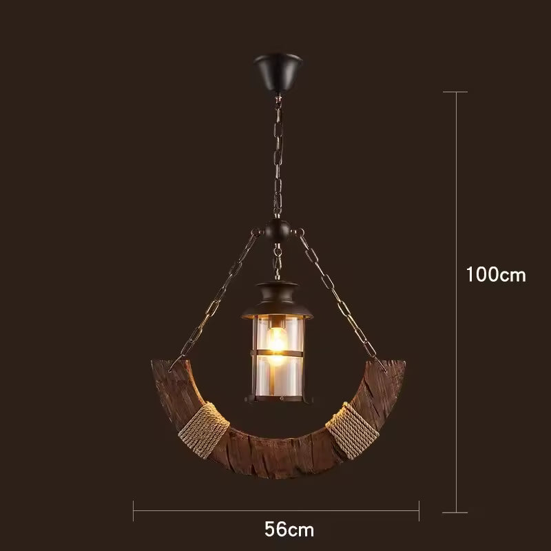 Royaleva Antique Industrial Wood LED Ceiling Light - Pendant Lamps For Vintage Home Decor - Royale Basic