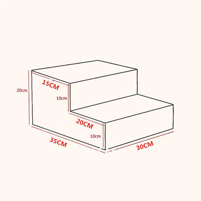 Luxora 2-Step Dog Stairs for Bed – Anti-Slip, Removable Pet Steps for Small Dogs & Cats