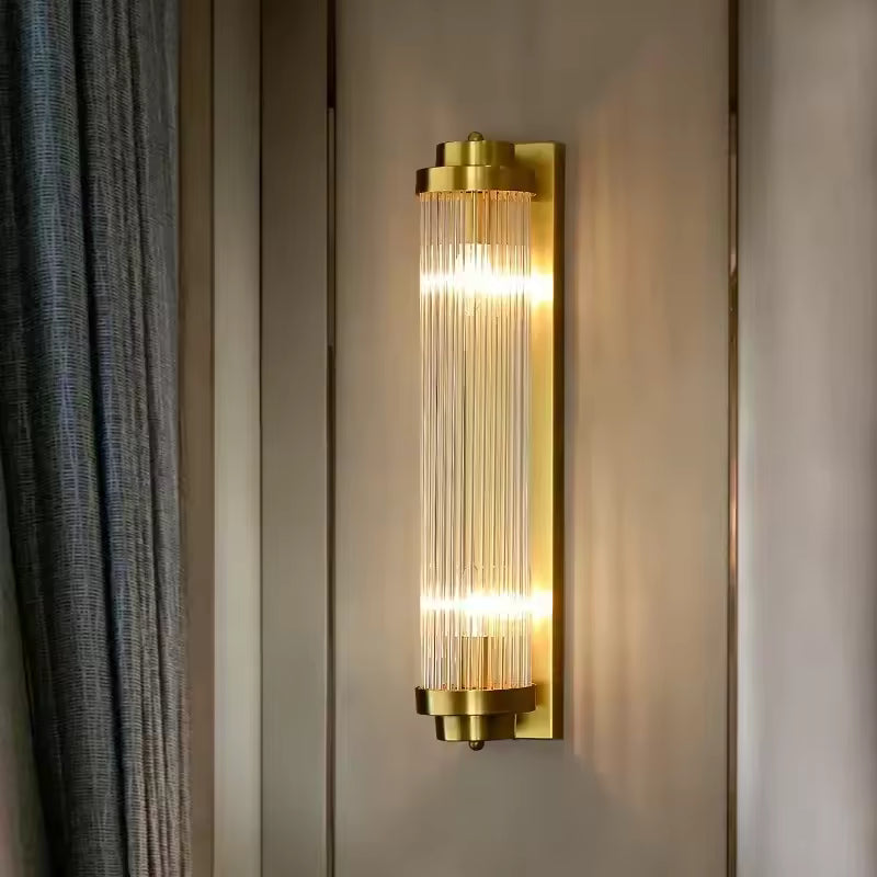 Royallure Art Deco Brass Wall Light Sconce for Bathroom and Living Room Illumination