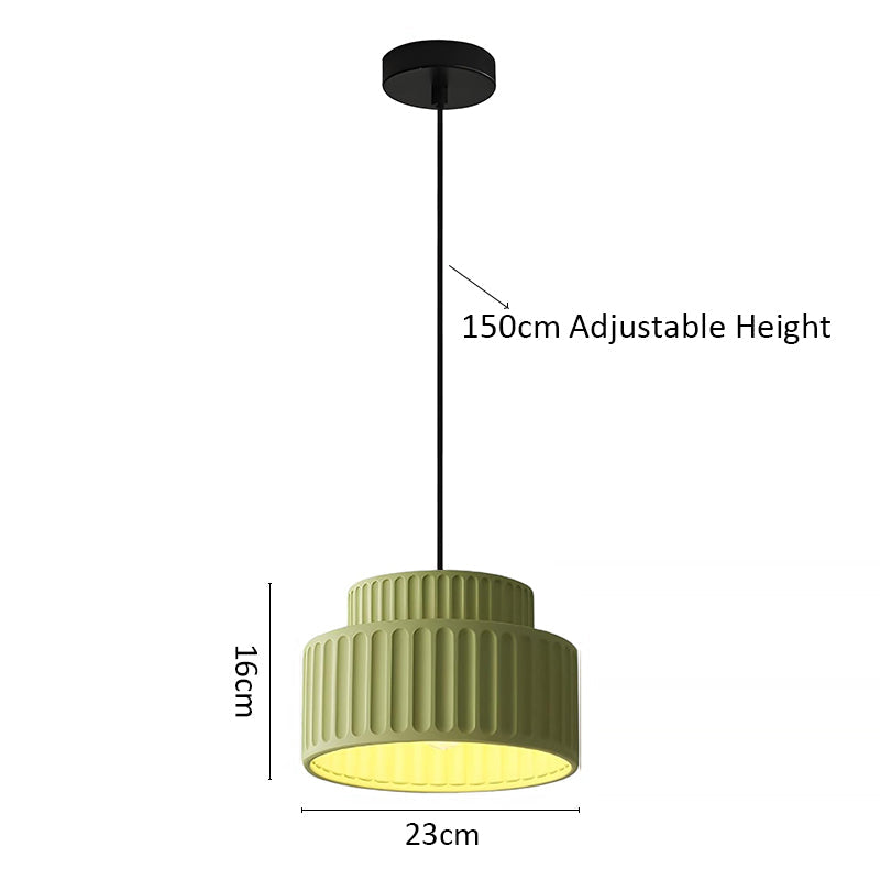RoyaleGlow Modern Ribbed Pendant Lamp - Tiered Ceiling Light Fixture