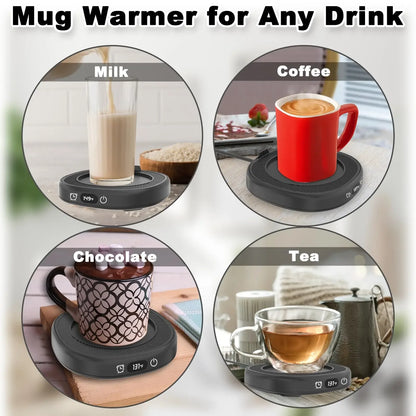 Smart Electric Mug Warmer – 3-Temp Control & Auto Shut-Off for Home & Office