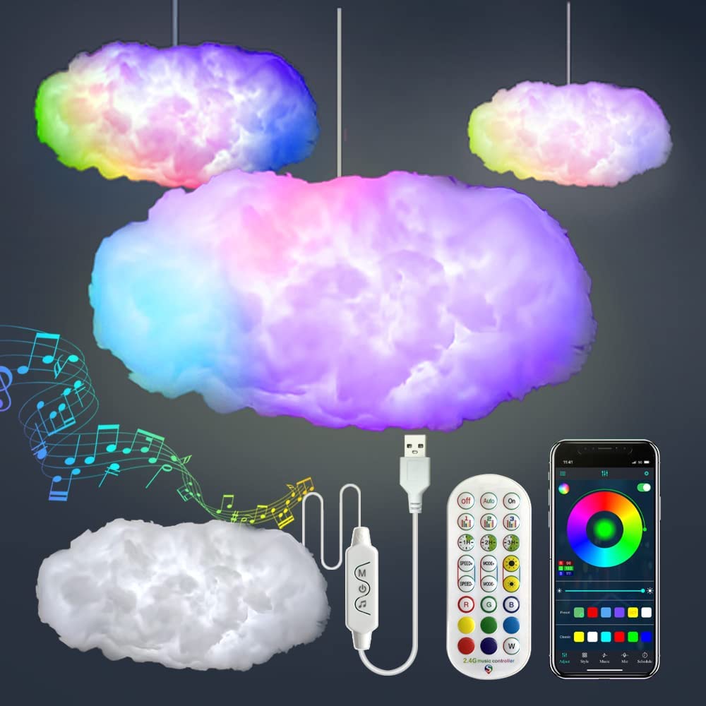 RoyaleGlow Thunder Cloud Lightning Lamp with Remote Control