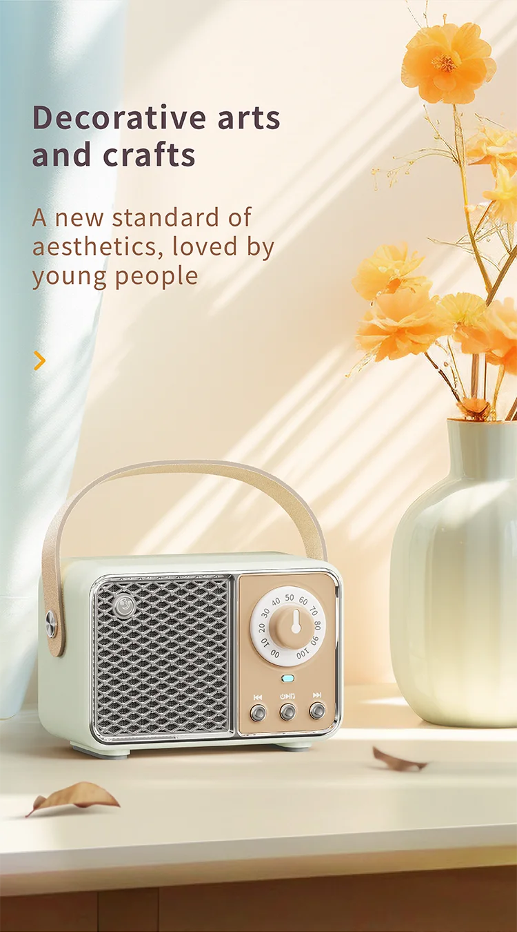 Portable Bluetooth Speaker – Retro-Style Multi-Mode Wireless Mini Speaker for Rich Sound