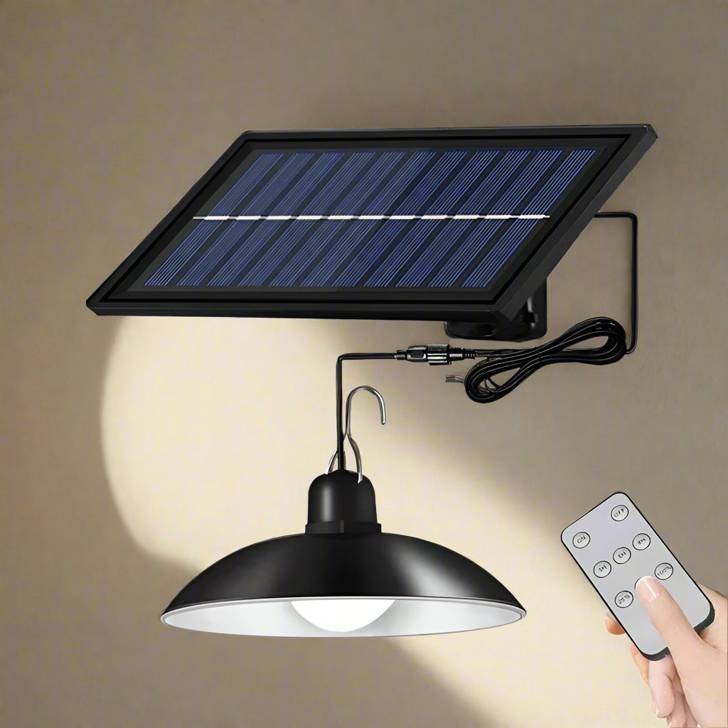 Royelux Solar Pendant Light – Dual-Head LED Chandelier with Remote Control