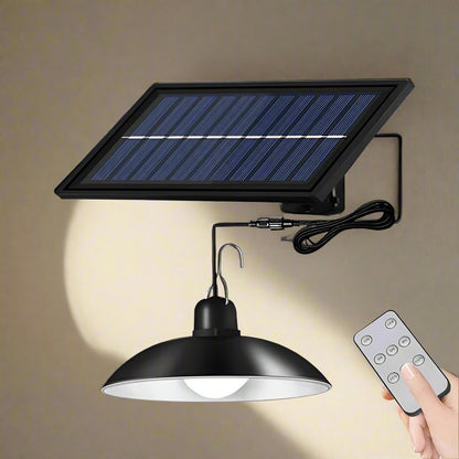 Royelux Solar Pendant Light – Dual-Head LED Chandelier with Remote Control