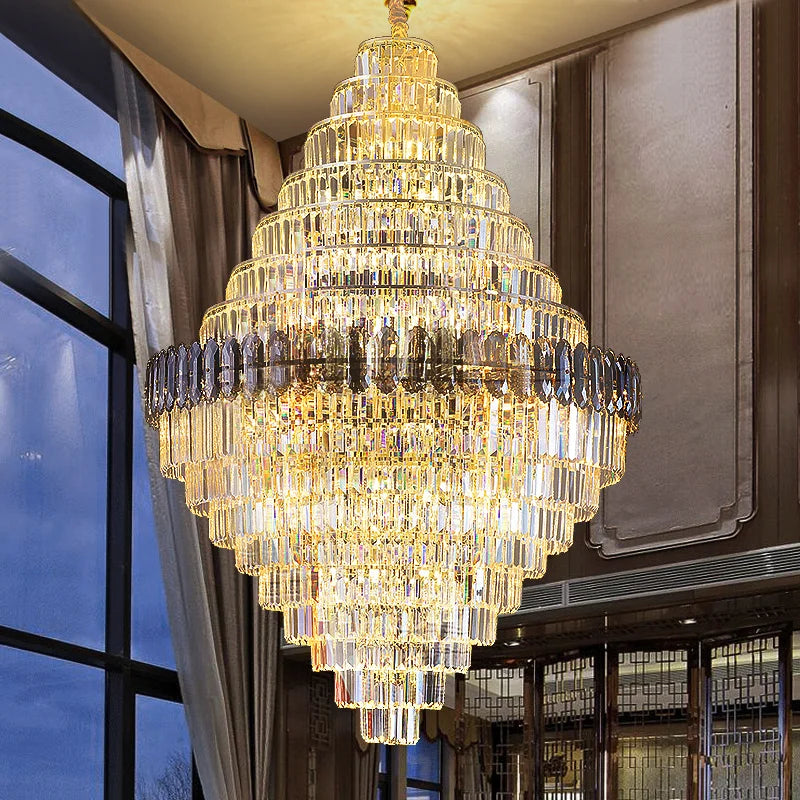 RoyaleGlow Anwar Crystal Chandelier Custom Size Luxury