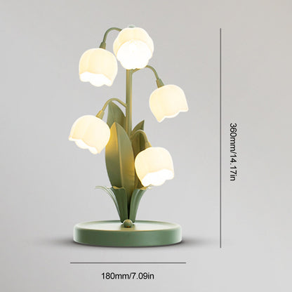 LuxRoyale Lily of the Valley Table Lamp - 3 Color LED Floral Accent Light