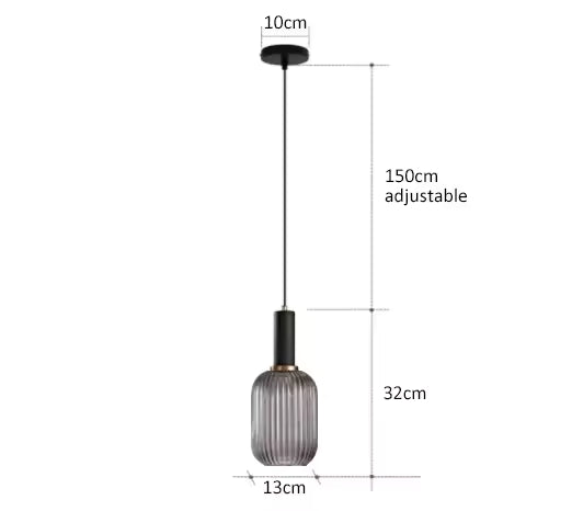 Luxora Nordic Glass Pendant Light, Brass Finish Warm Glow Hanging Lamp