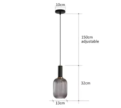 Luxora Nordic Glass Pendant Light, Brass Finish Warm Glow Hanging Lamp