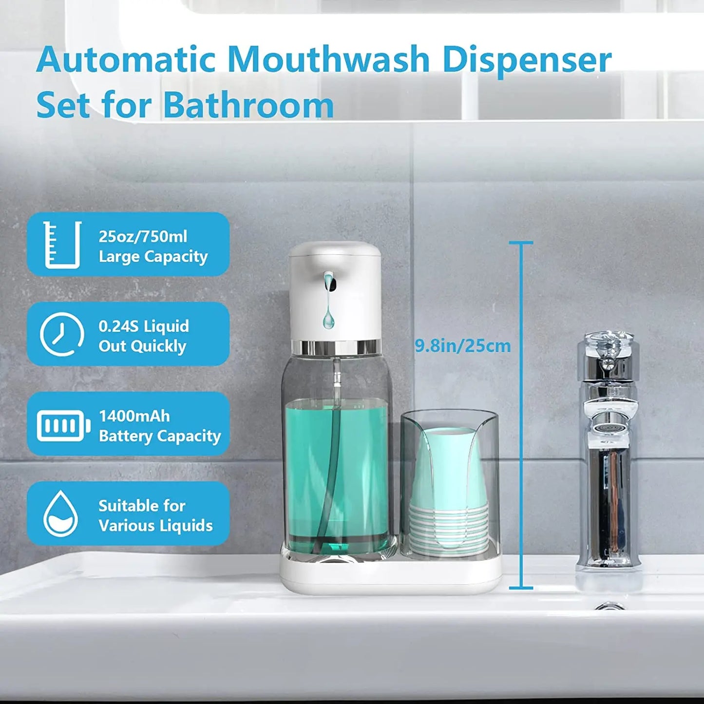 Luxora Automatic Mouthwash Dispenser for Hands-Free Use
