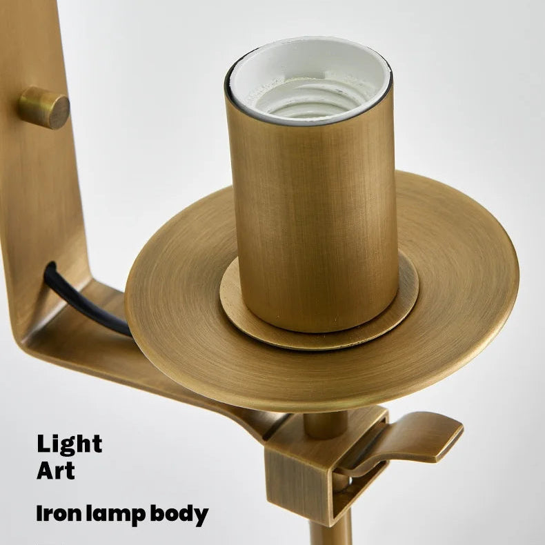 LuxRoyale French Brass Wall Lamp With Ribbed Glass Cylinder And Edison Bulb