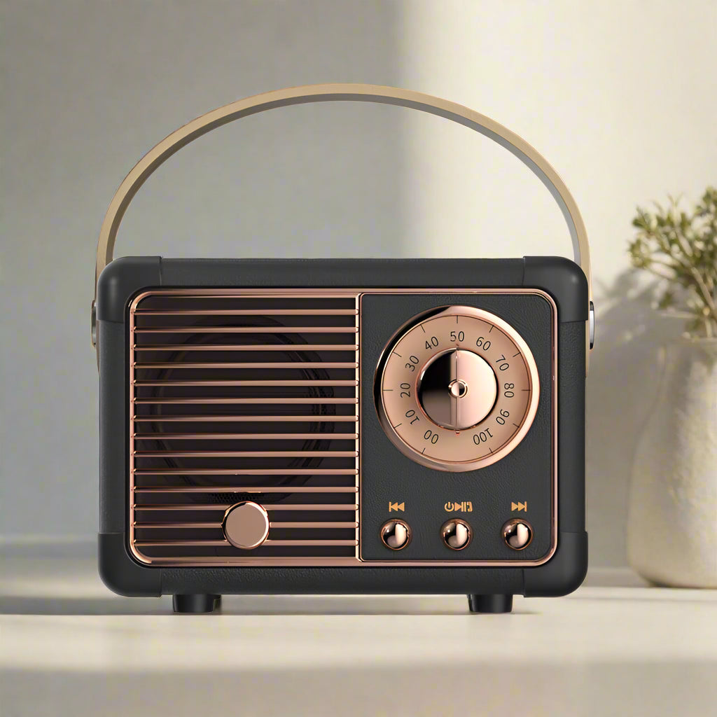 Portable Bluetooth Speaker – Retro-Style Multi-Mode Wireless Mini Speaker for Rich Sound
