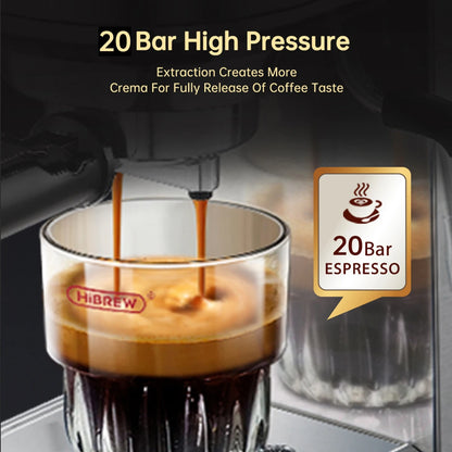 Slim Espresso Machine – 20-Bar Semi-Automatic Coffee Maker for ESE Pods & Ground Coffee