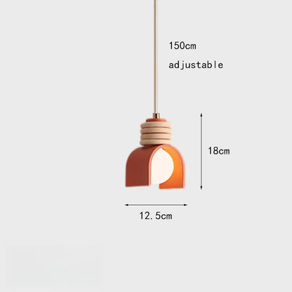 Royelux Modern Rustic Terracotta & Wood Pendant Light for Bedroom, Restaurant & Bar