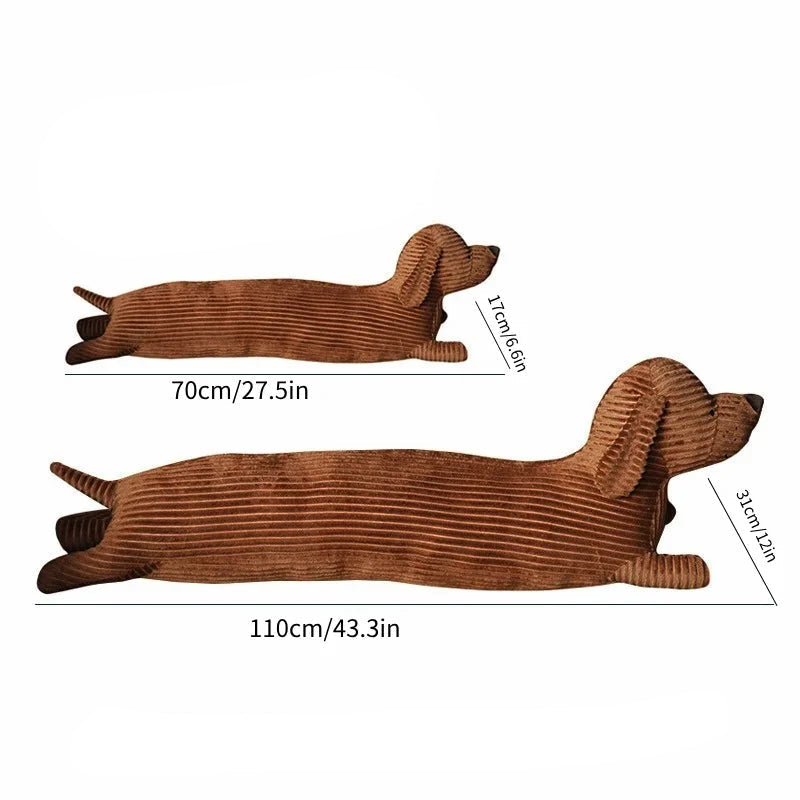 Luxora Long Dachshund Plush Pillow - Soft Stuffed Animal Cushion for Sofa and Home Decor