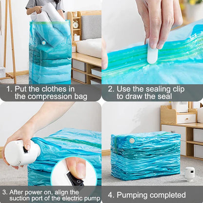 RoyaleGlow Durable Electric Vacuum Compression Bag - 75% More Storage