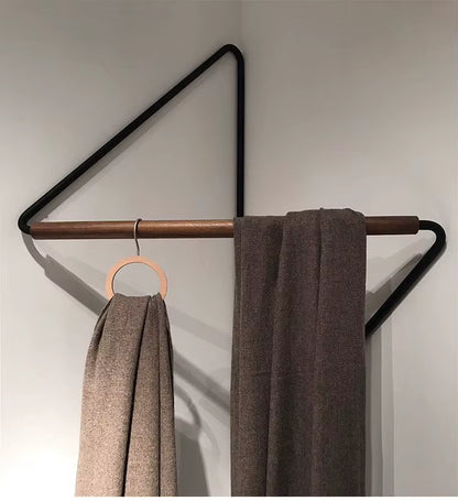 RoyaleGlow Minimalist Corner Wall Mounted Clothes Rack - Space Saving Garment Organizer